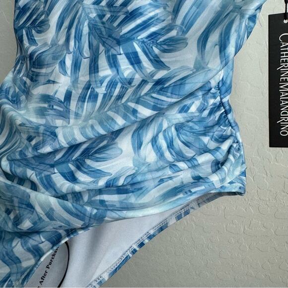 Catherine Malandrino Blue Tropical One Piece Swim NWT - Picture 2 of 7